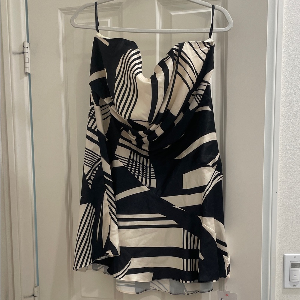 ASOS Black and White Strapless Dress